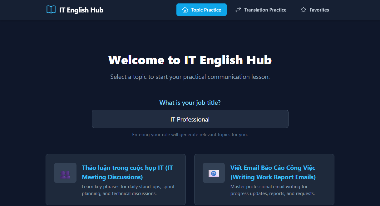Topic Selection View